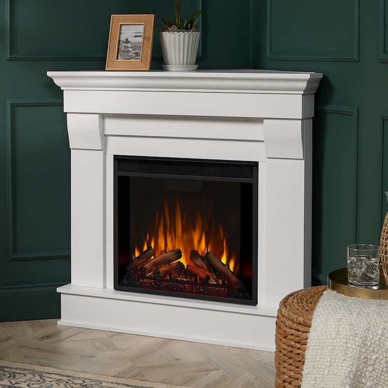 Chateau White Electric Corner Fireplace by Real Flame - 41"