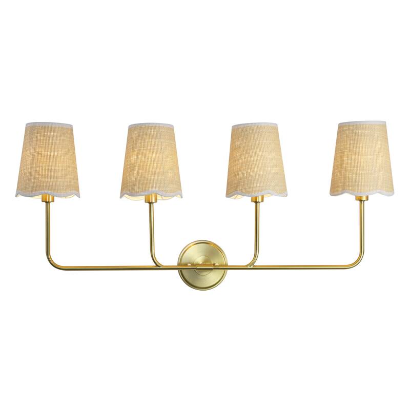 Lila Scalloped Fabric Shade/Metal LED Vanity Light