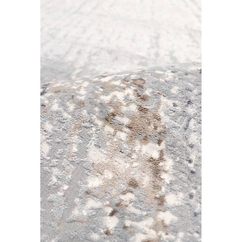 Pasargad Home Starburst Design White/Grey Area Rug