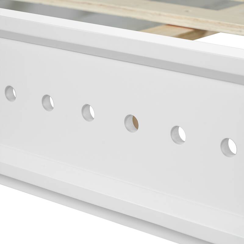 Pine Solid Wood Queen Size Bed, Solid And Stable, No Box Spring Needed