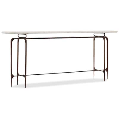 Hooker Furniture 80" Wide Marble Top Marble and Metal Console Table
