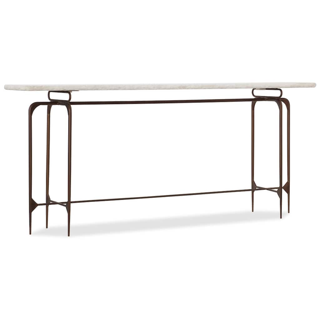Hooker Furniture 80" Wide Marble Top Marble and Metal Console Table