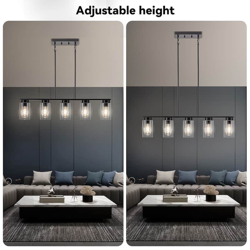 5-Light Linear Chandelier Kitchen Island Lighting Dining Room Light