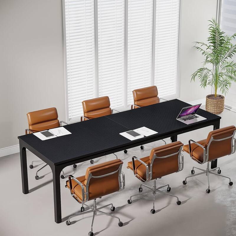 78.74" Large Rectangle Conference Table/Desk, Modern Seminar Meeting Table, Business Tables for Boardroom & Office - Black