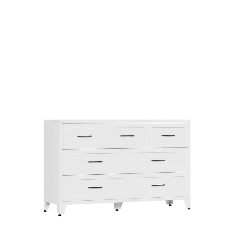 Bedroom Dresser Metal Storage Cabinet with Drawers, Space-Saving Chest of Drawers for Bedroom Living Room Entryway