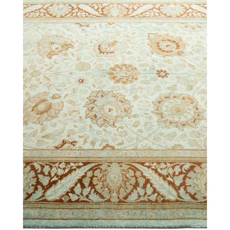 Overton Hand Knotted Wool Vintage Inspired Modern Contemporary Overdyed Gray Area Rug - 4' 1" x 6' 0"