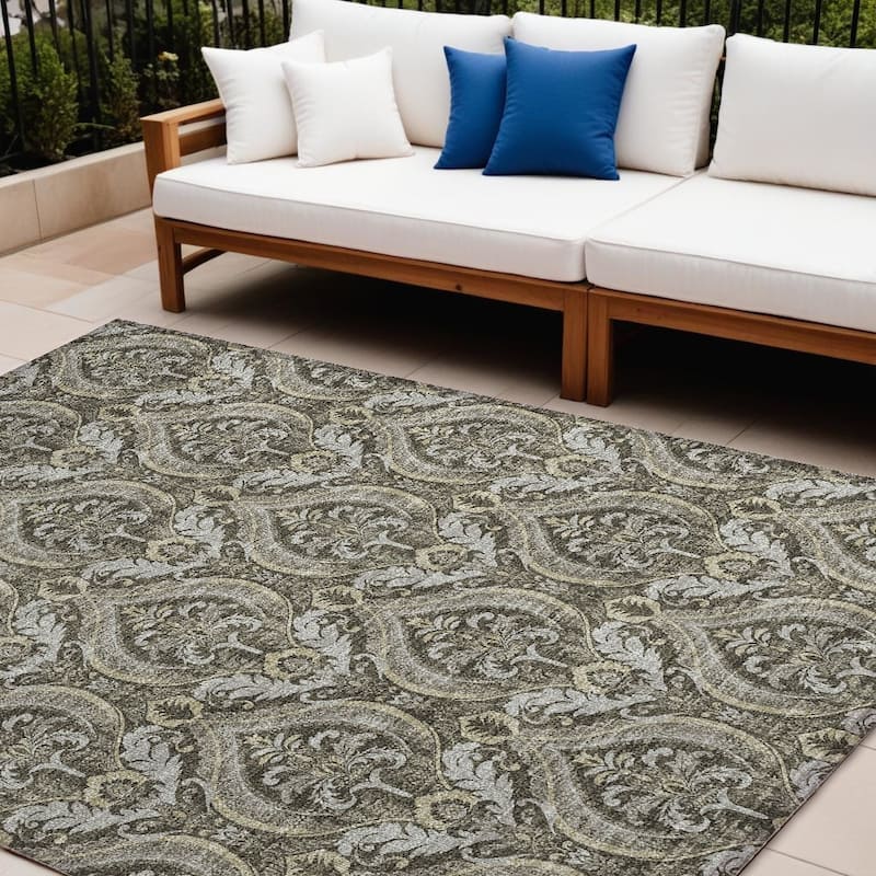 Haso Lush Floral Weather Resistant Classic Meets Modern Outdoor Rug - 8' X 10' - Multi
