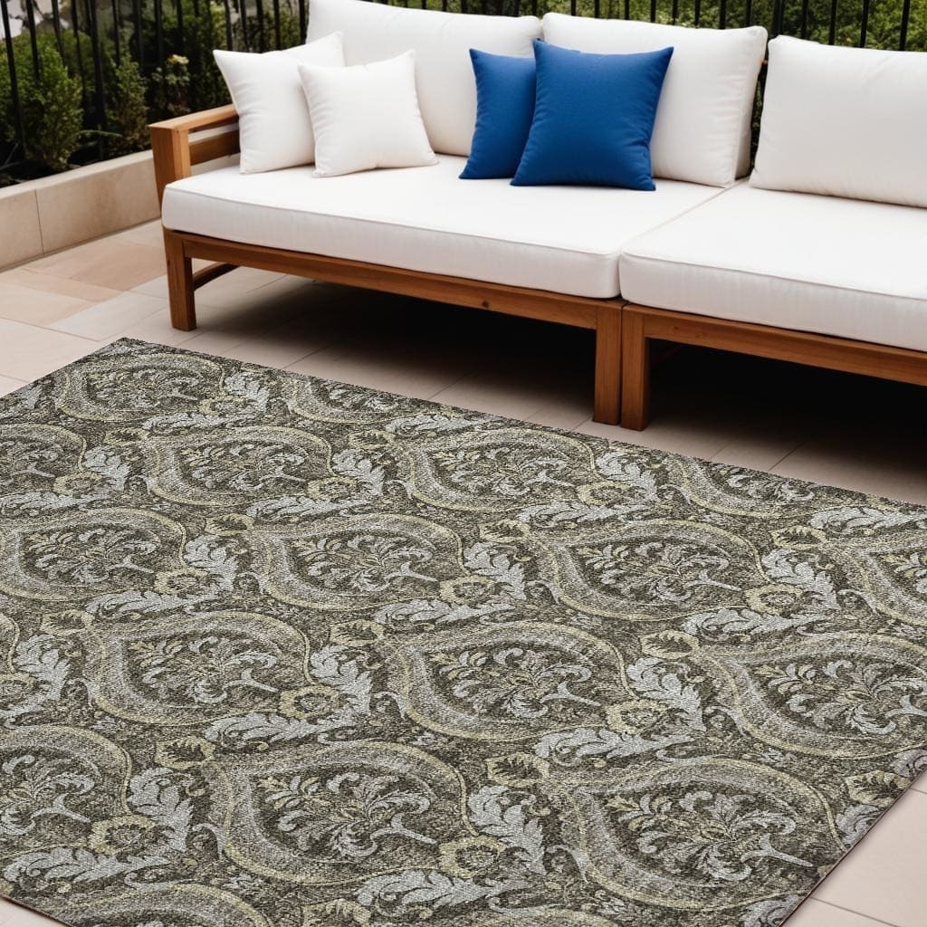 Haso Lush Floral Weather Resistant Classic Meets Modern Outdoor Rug