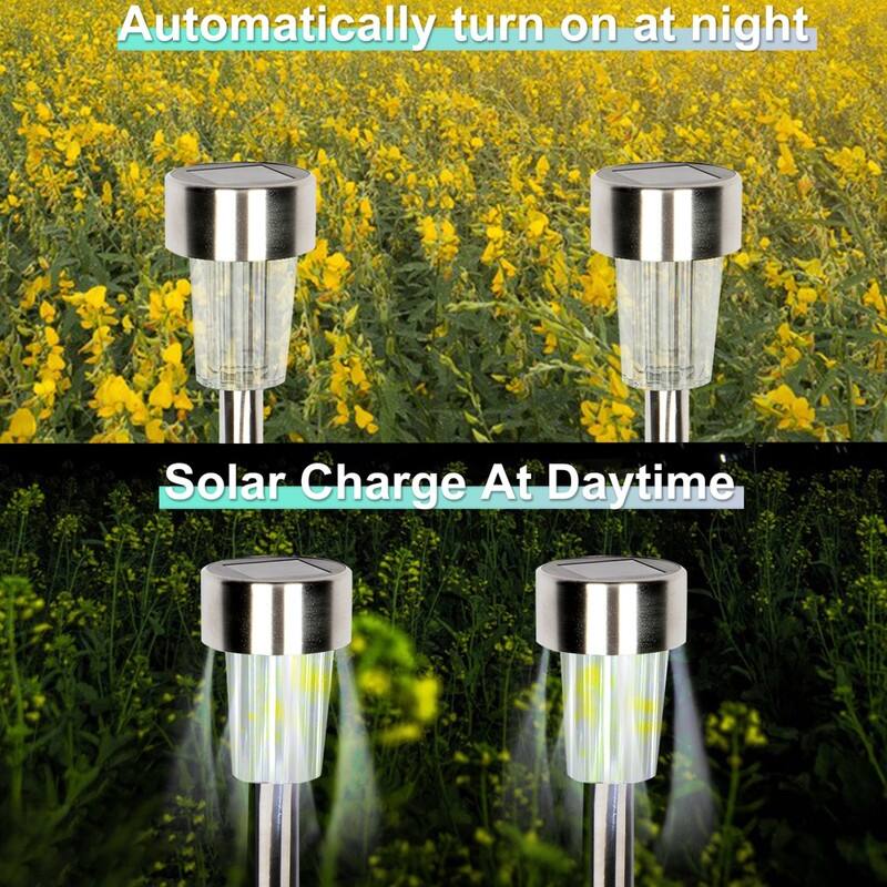 10-Piece 5W High Brightness Solar Power LED Lawn Lamps (Cold White/Warm White/Colorful)
