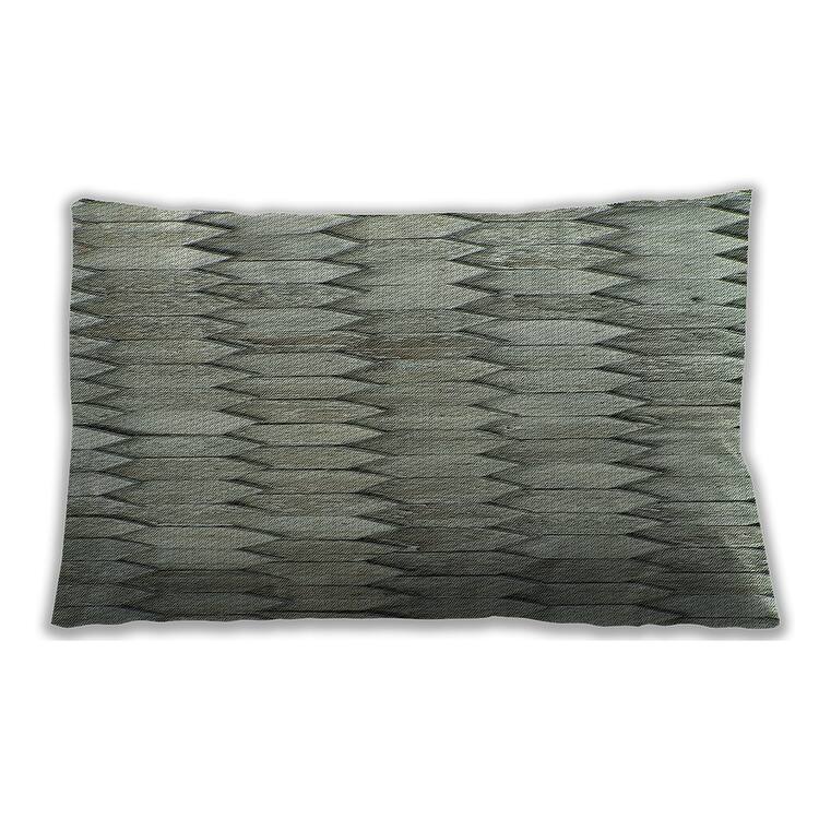 Ahgly Company Patterned IndoorOutdoor Dark Olive Green Lumbar Throw