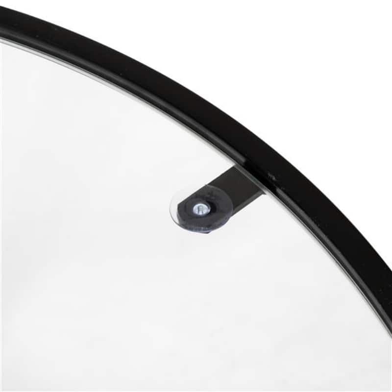 2 Layers 5mm Thick Tempered Glass Countertops Round Wrought Iron Coffee Table - Black - 25.98"L x 25.98"W x 16.53"H