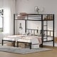 preview thumbnail 1 of 5, Metal Detachable Triple Bunk Bed，Twin XL & Twin Size Black