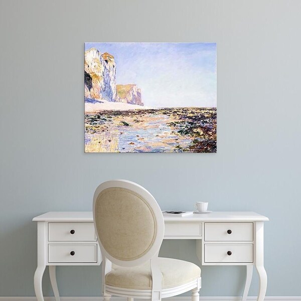 Easy Art Prints Claude Monet's 'Cliffs of Pourville in the Morning' Premium Canvas Art