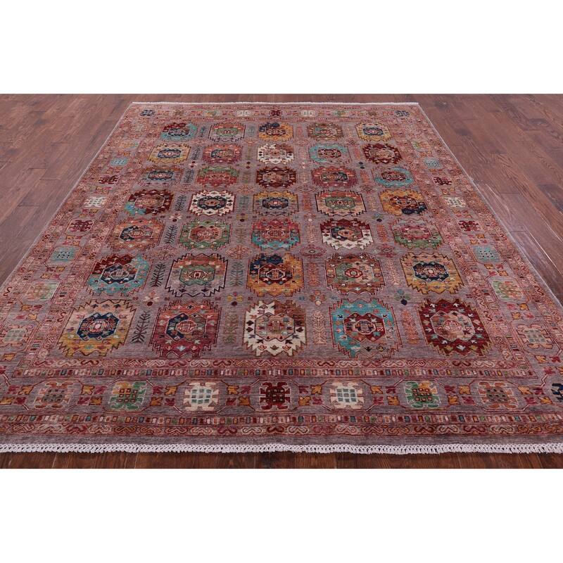 Golden Nile Turkmen Ersari Handmade Wool Rug - 8' 1" X 9' 6"