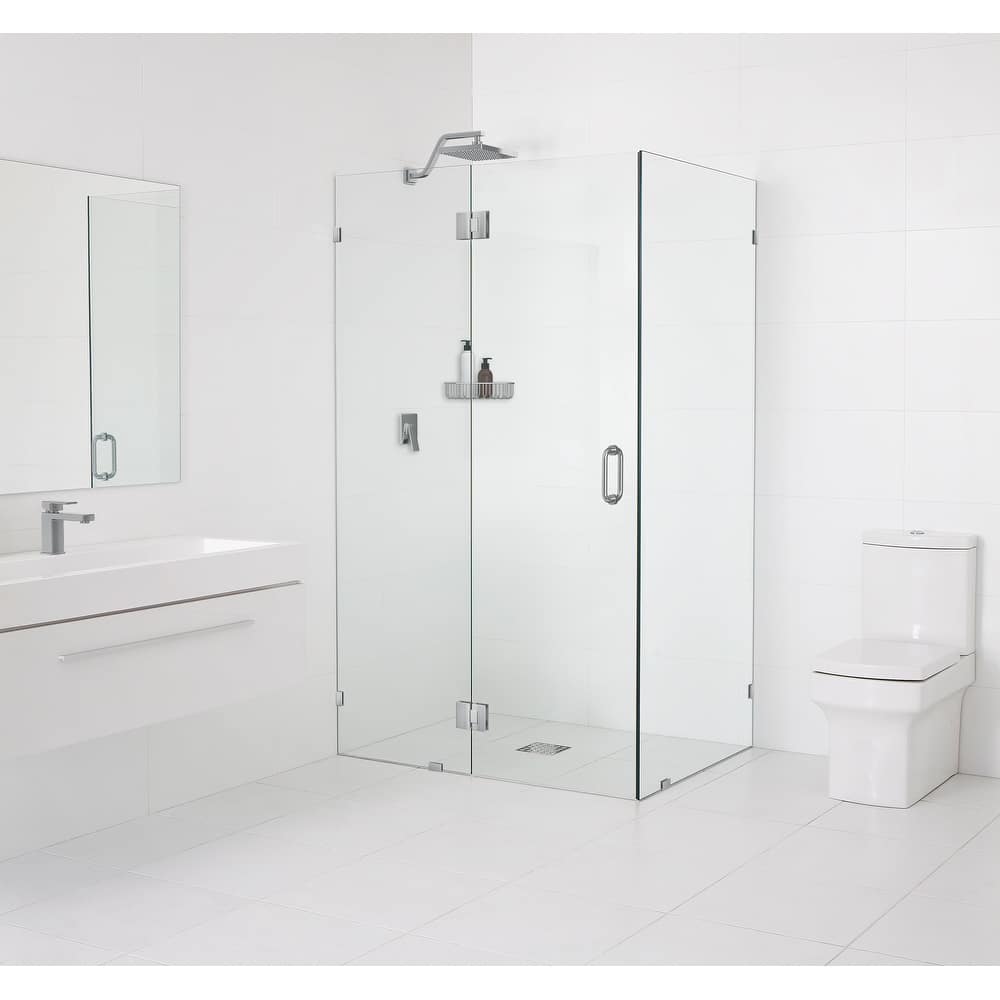 Glass Warehouse 78" x 48" x 48" Frameless 90 Degree Shower Enclosure - Glass Hinge