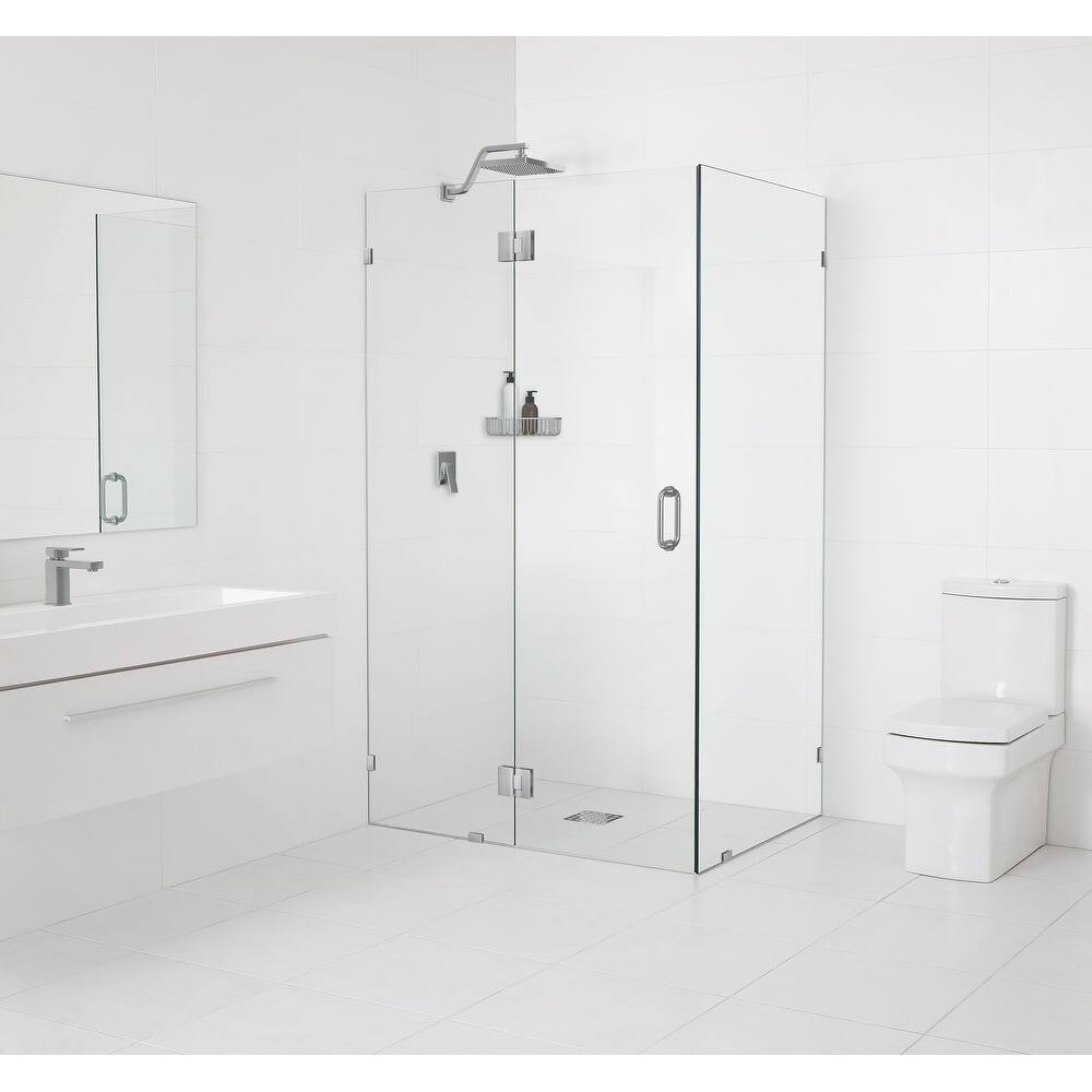 Glass Warehouse 78" x 60" x 36" Frameless 90 Degree Shower Enclosure - Glass Hinge