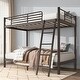 preview thumbnail 1 of 6, Metal Twin Over Twin Size Bunk Bed Black
