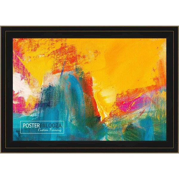 8.5x14 Contemporary Black Complete Wood Picture Frame with