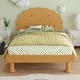 preview thumbnail 2 of 16, Walnut Wood Frame Twin Platform Bed with Cookie-Shaped