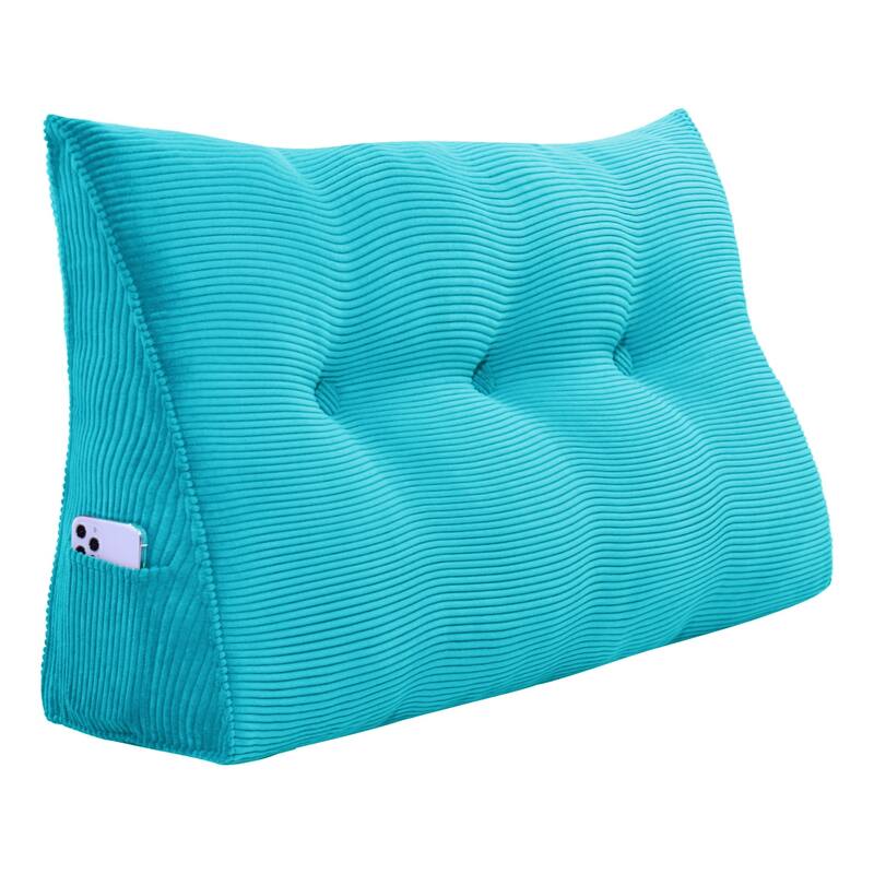 Corduroy Headboard Wedge Reading Pillow for Twin Dorm Bed & Daybed Side Back Support