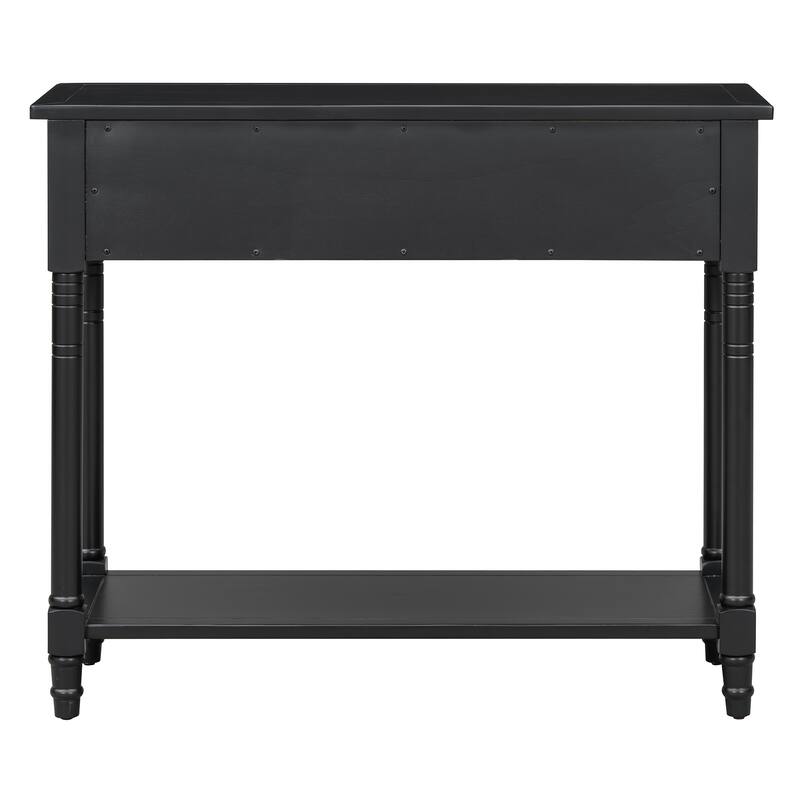 Traditional Design Console Table with Drawers and Shelf