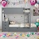 preview thumbnail 1 of 18, Full-Over-Full Bunk Bed with Twin size Trundle,Storage and Desk,Space-Efficient Multifunctional Loft Bunk Bed With Storage Gray