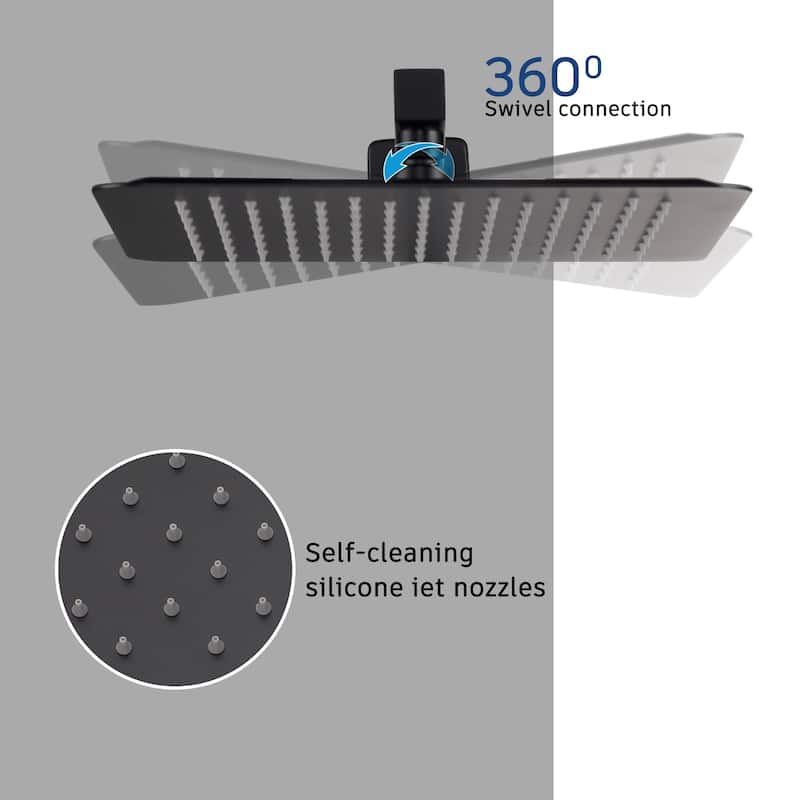 2 Function 10-inch Wall Mounted Dual Shower Heads Shower System