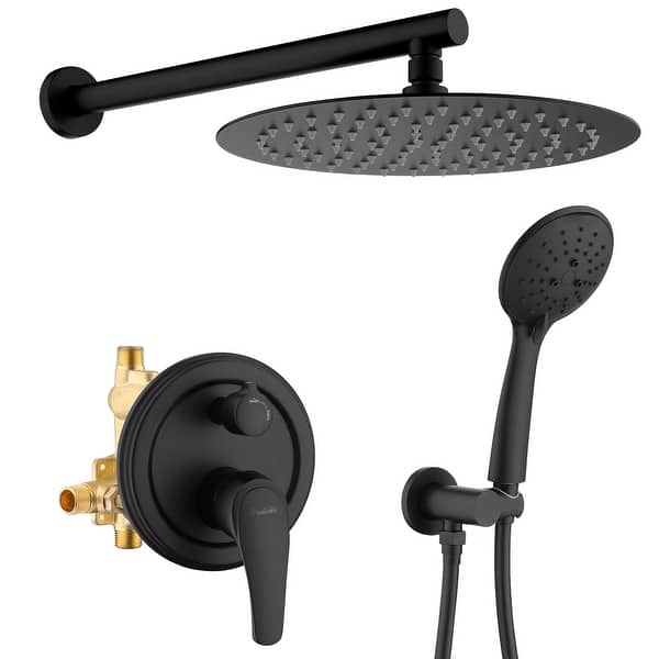 slide 2 of 20, Clihome 5 Spray Patterns 12 in. Wall Mount Dual Shower Heads