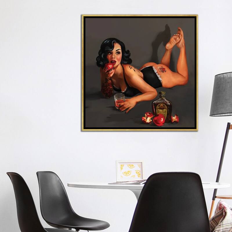 iCanvas "Poison Apple Pin Up" by The Whiskey Ginger Framed Canvas Print