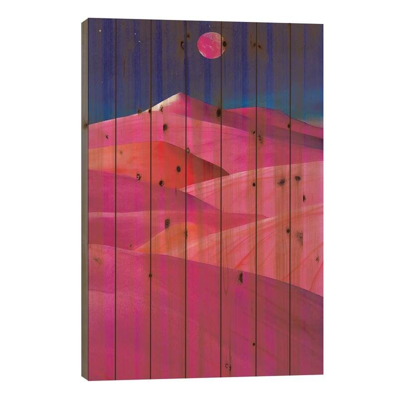 Pink Desert II Print On Wood by Mike Kiev - Multi-Color - 40x26x1.5