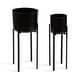 preview thumbnail 1 of 8, Kate and Laurel Gabi Metal Outdoor and Indoor Plant Stand - 2 Piece 2 Piece - Black