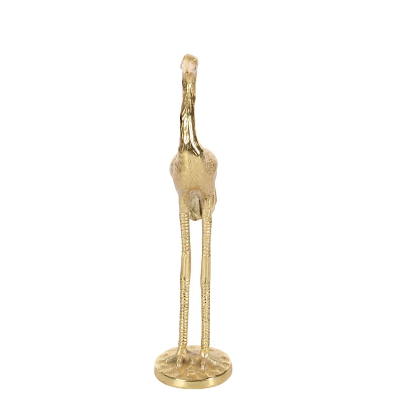 Aluminum Metal Flamingo Decorative Sculpture - Set of 2 Gold - Roche River Decor