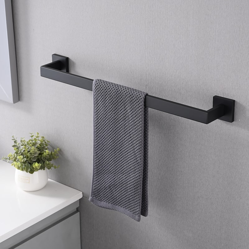 Wall Mounted 4 Piece Bathroom Hardware Set Matte Black Bathroom Accessories Set Stainless Steel Towel Holder Bar Set