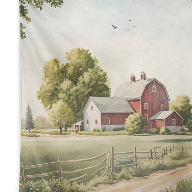 Designart 'Beautiful Barn In Spring VII' Barn Landscape Wall Tapestry
