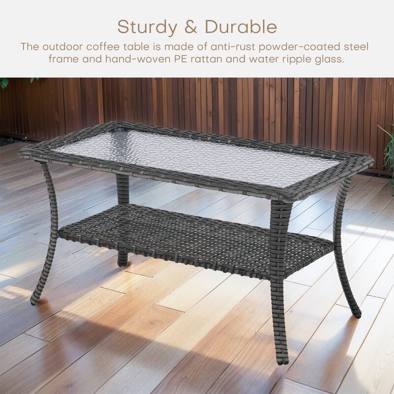Outdoor Patio Chairs with Sofa Table Grey-Blue - Grey
