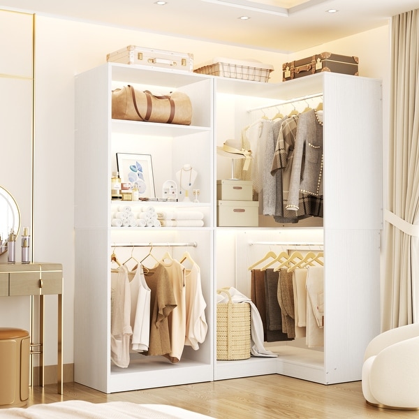 Cimly Freestanding Corner Closet Organizer 2-Piece Set, 4 Hanging