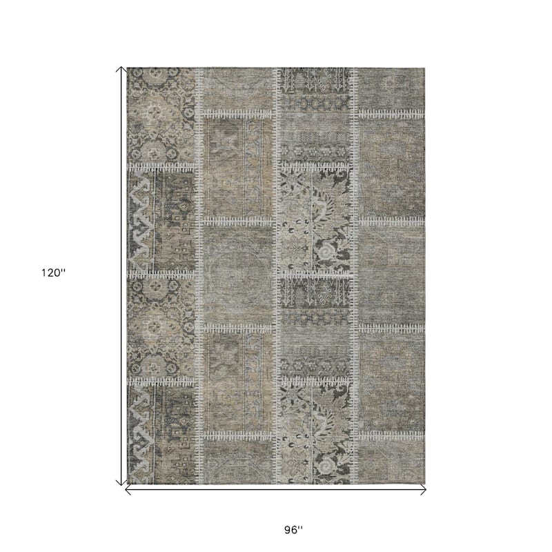 HomeRoots Patchwork Transitional Rectangle Outdoor Rug