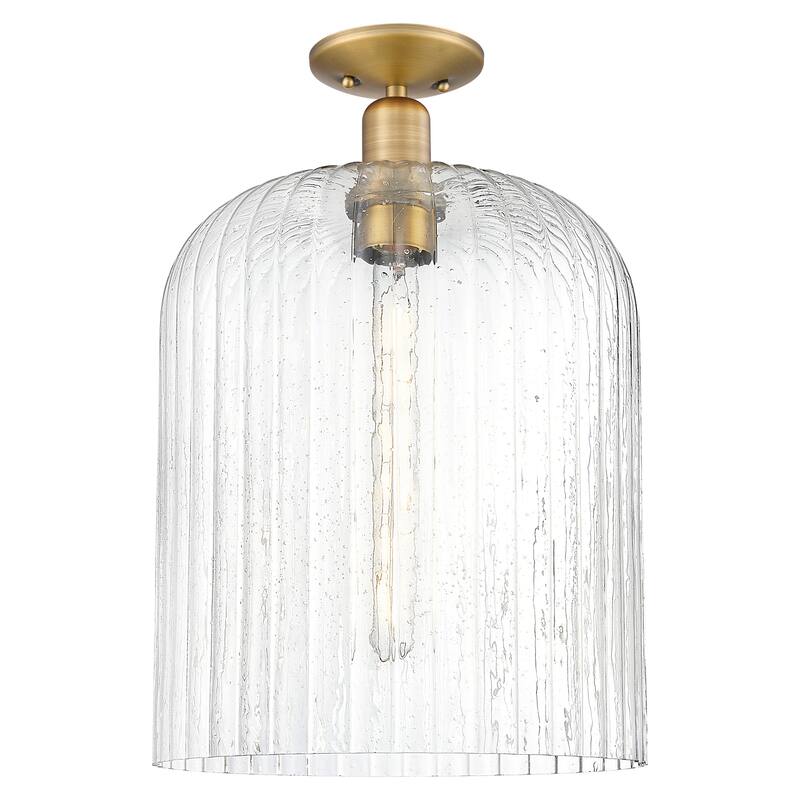 Innovations Lighting 716-1C-G559-12SDY Bridal Veil 12" Wide Semi-Flush - Brushed Brass