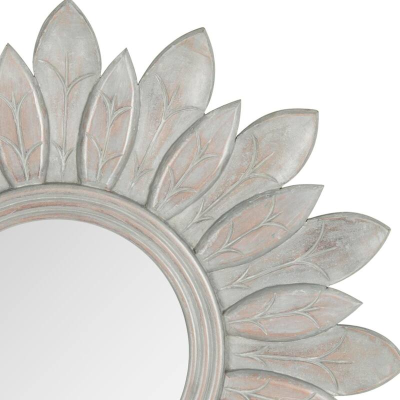 SAFAVIEH Leandra Grey Sunburst 30-inch Decorative Mirror - 30" x 30" x 0.8" - 30Wx30Dx1H