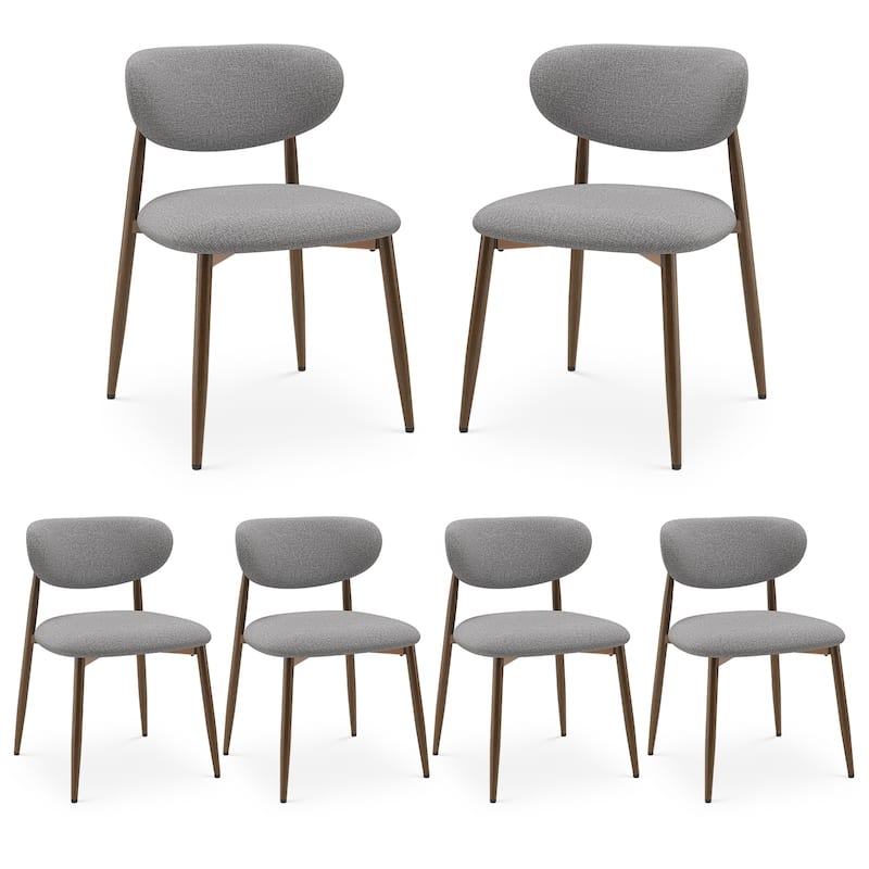 RENEWLINE Mid-Century Modern Tapered Dining Chairs with Upholstered Seat & Iron Frame