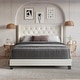 preview thumbnail 3 of 28, Homer Tufted Upholstered Panel Bed Faux Leather Light Beige - Full
