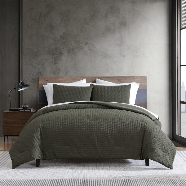 slide 2 of 7, Kenneth Cole Houndstooth Green Reversible Duvet Cover Set