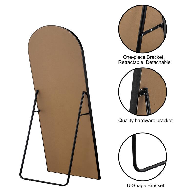 Modern Arched Mirror Full-length Floor Mirror with Standing
