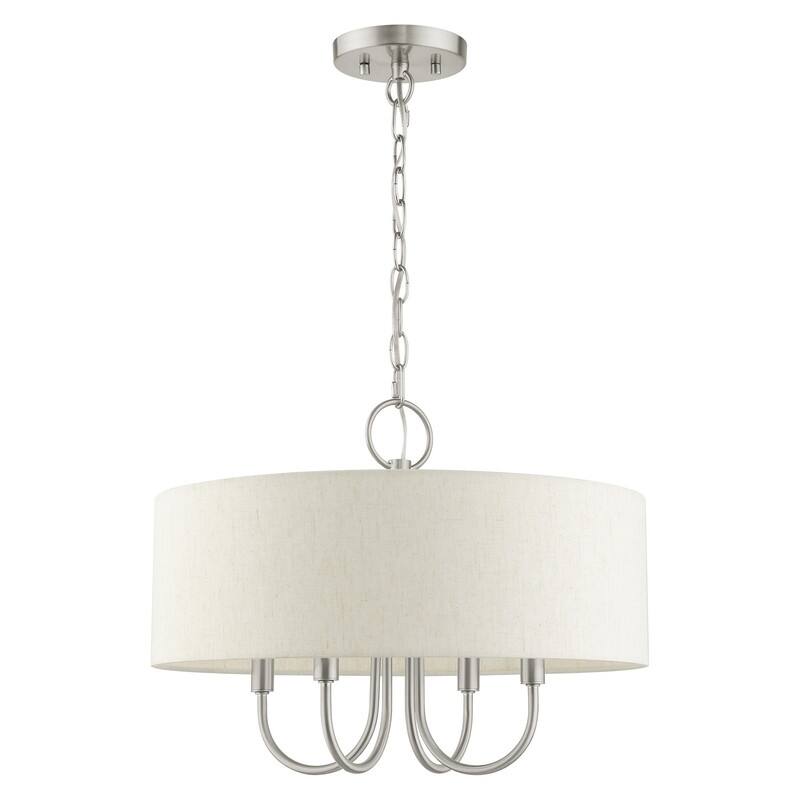 Livex Lighting 4-light Brushed Nickel Pendant Chandelier, 49804-91 - 18"W x 13.625"H