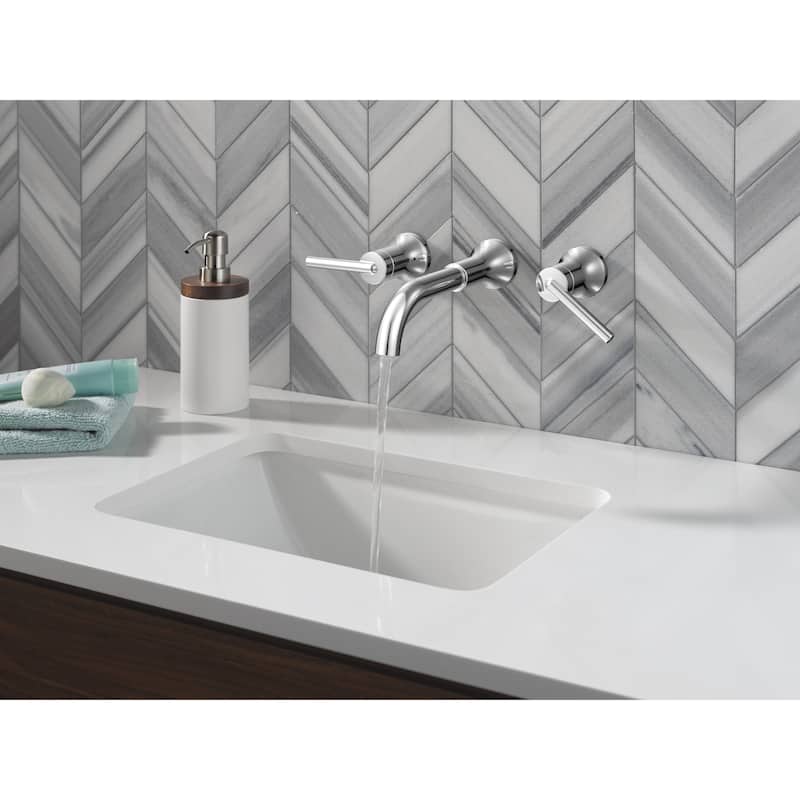 Delta H557 Trinsic Bathroom Faucet Wall Mounted Lever Handles - Champagne Bronze