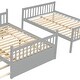 preview thumbnail 12 of 16, Minimalist Design Wooden Detachable Full Over Full Bunk Bed with Trundle Bed