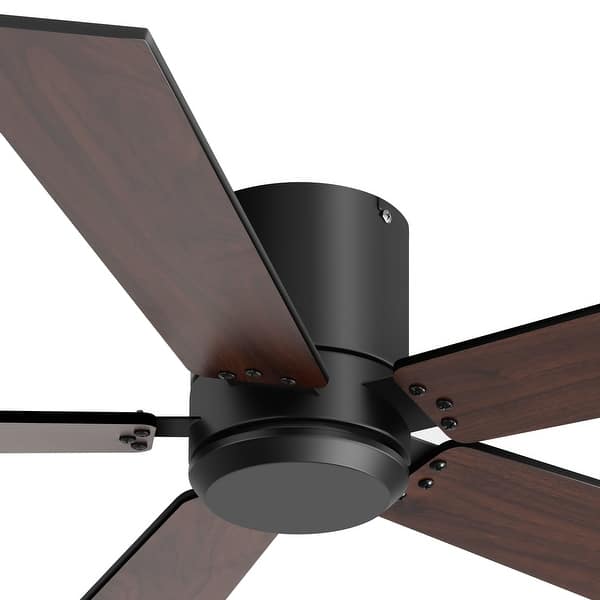 CHESUR 42″ Black Low Profile Ceiling Fan With Lights – Remote Control – Reversible DC Motor – 5 Dual-Sided Blades – Indoor/Outdoor – Dimmable LED (3000K/4000K/6500K)