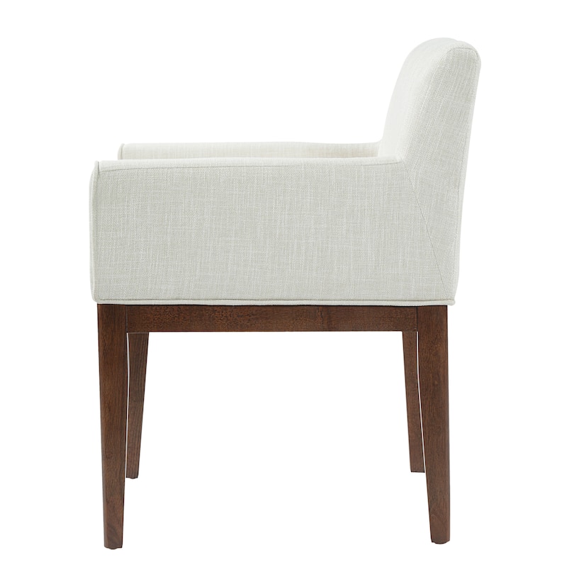 Christopher Knight Home - Elara Modern Upholstered Dining Arm Chair with Rubberwood Legs - Fabric Padded Seat