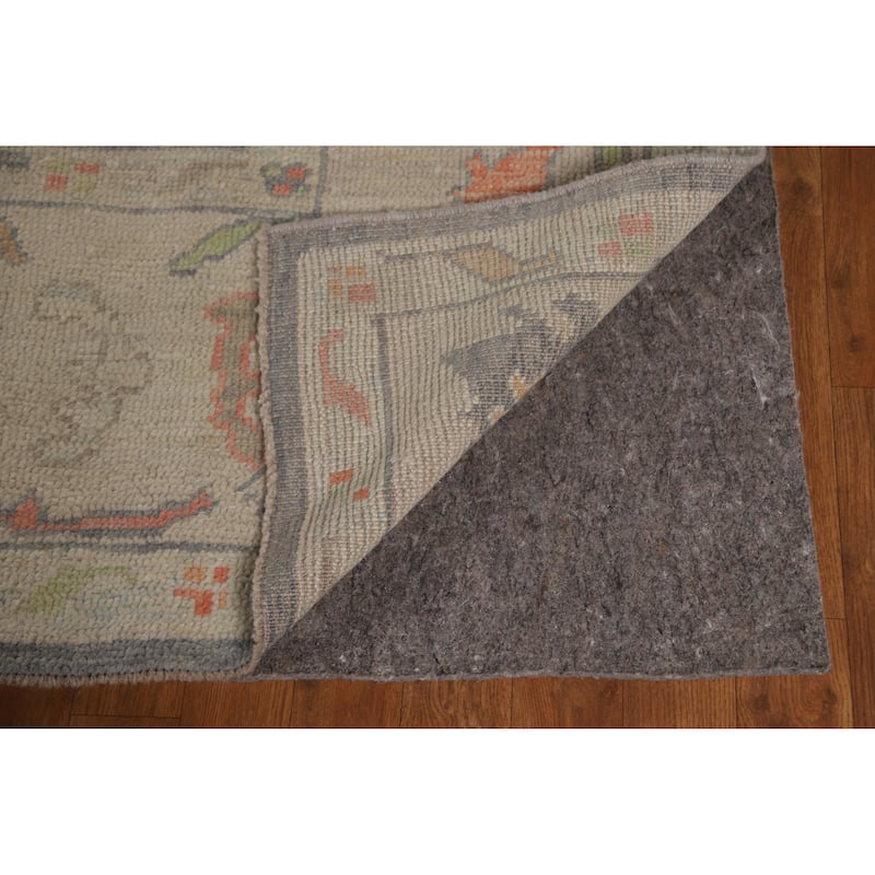 Hand Knotted Oriental 100% Wool Carpet Transitional All-Over Greys & Charcoal Oushak Area Rug - 12' 0'' X 8' 1''