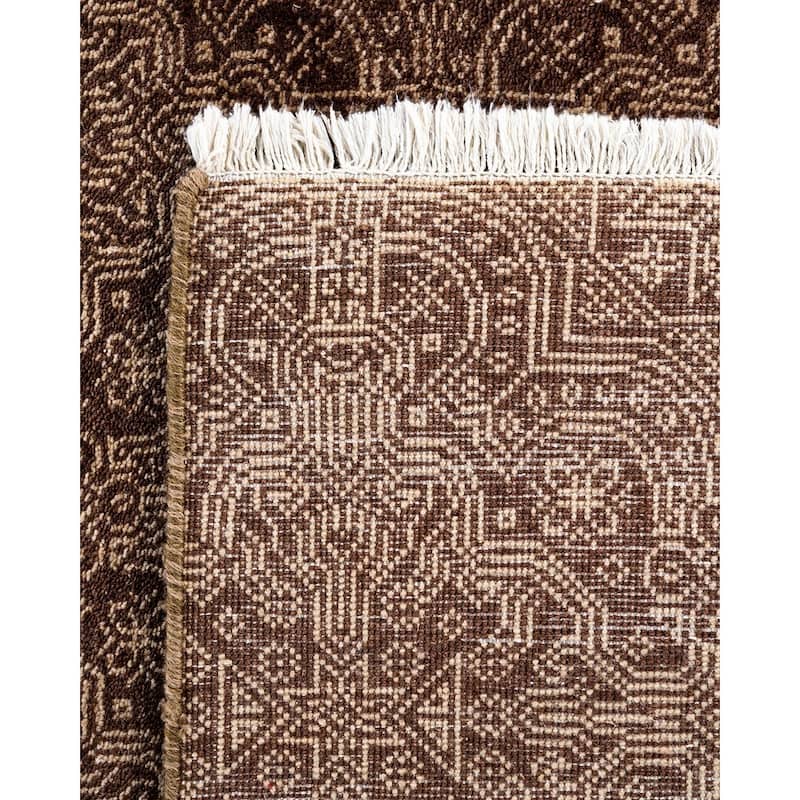 Gabbeh One-of-a-Kind Hand-Knotted Area Rug, Brown - 8' 2" x 10' 4"